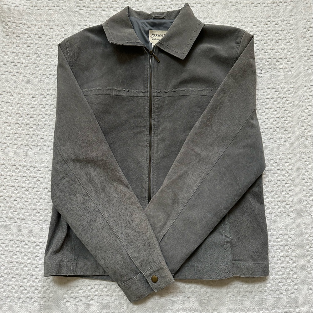 L St. John’s bay washable suede jacket